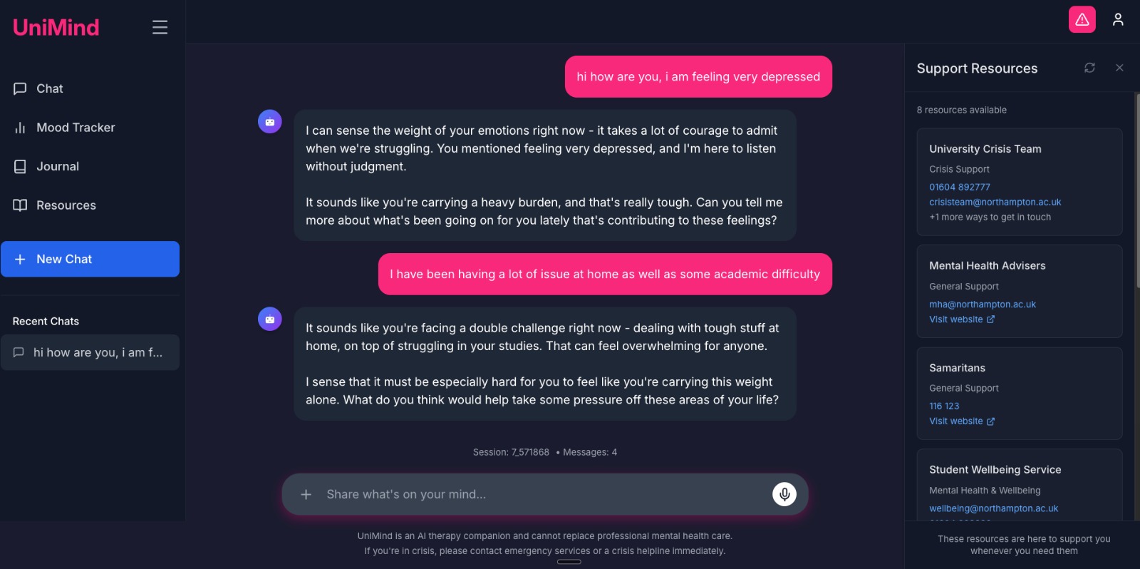 Resources and safety UI